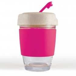 branded Vienna Eco Coffee Cup / Silicone Band 320ml, from our range of promotional Reusable Coffee Cups - Glass