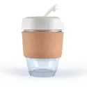 branded Vienna Eco Coffee Cup / Cork Band 320ml, from our range of promotional Reusable Coffee Cups - Glass