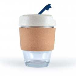 branded Vienna Eco Coffee Cup / Cork Band 320ml, from our range of promotional Reusable Coffee Cups - Glass