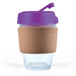 branded Vienna Coffee Cup / Cork Band 320ml, from our range of promotional Reusable Coffee Cups - Glass