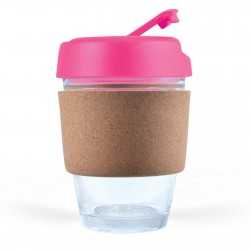 branded Vienna Coffee Cup / Cork Band 320ml, from our range of promotional Reusable Coffee Cups - Glass