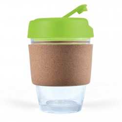 branded Vienna Coffee Cup / Cork Band 320ml, from our range of promotional Reusable Coffee Cups - Glass