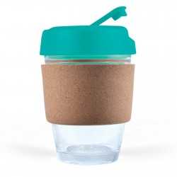 branded Vienna Coffee Cup / Cork Band 320ml, from our range of promotional Reusable Coffee Cups - Glass