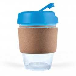 branded Vienna Coffee Cup / Cork Band 320ml, from our range of promotional Reusable Coffee Cups - Glass