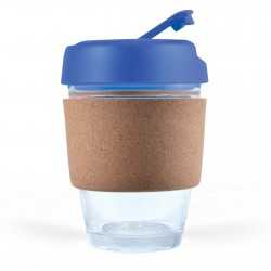 branded Vienna Coffee Cup / Cork Band 320ml, from our range of promotional Reusable Coffee Cups - Glass