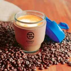 branded Vienna Coffee Cup / Cork Band 320ml, from our range of promotional Reusable Coffee Cups - Glass