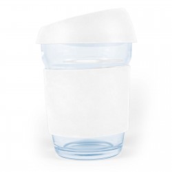 branded Vienna Coffee Cup / Silicone Lid 320ml, from our range of promotional Reusable Coffee Cups - Glass