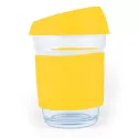 branded Vienna Coffee Cup / Silicone Lid 320ml, from our range of promotional Reusable Coffee Cups - Glass