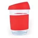 branded Vienna Coffee Cup / Silicone Lid 320ml, from our range of promotional Reusable Coffee Cups - Glass