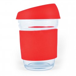branded Vienna Coffee Cup / Silicone Lid 320ml, from our range of promotional Reusable Coffee Cups - Glass