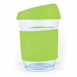 branded Vienna Coffee Cup / Silicone Lid 320ml, from our range of promotional Reusable Coffee Cups - Glass