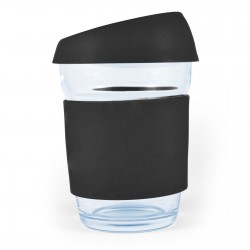 branded Vienna Coffee Cup / Silicone Lid 320ml, from our range of promotional Reusable Coffee Cups - Glass