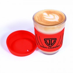 branded Vienna Coffee Cup / Silicone Lid 320ml, from our range of promotional Reusable Coffee Cups - Glass