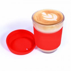 branded Vienna Coffee Cup / Silicone Lid 320ml, from our range of promotional Reusable Coffee Cups - Glass