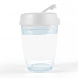branded Vienna Coffee Cup / Flip Lid 320ml, from our range of promotional Reusable Coffee Cups - Glass