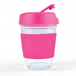 branded Vienna Coffee Cup / Flip Lid 320ml, from our range of promotional Reusable Coffee Cups - Glass