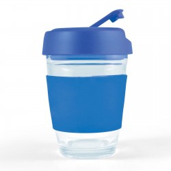 branded Vienna Coffee Cup / Flip Lid 320ml, from our range of promotional Reusable Coffee Cups - Glass
