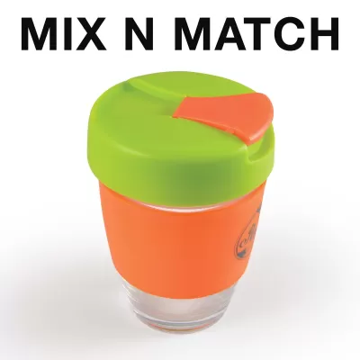 branded Vienna Coffee Cup / Flip Lid 320ml, from our range of promotional Reusable Coffee Cups - Glass