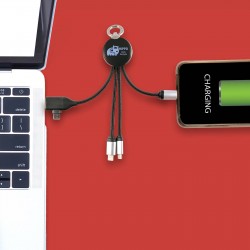 branded Kinetic Round Glow Cable, from our range of promotional USB Hubs & Cables