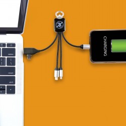 branded Kinetic Square Glow Cable, from our range of promotional USB Hubs & Cables