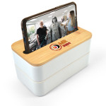 branded Stax Eco Lunch Box with Phone Holder Lid, from our range of promotional Homeware Products