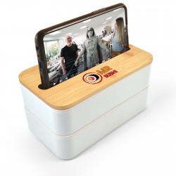 branded Stax Eco Lunch Box with Phone Holder Lid, from our range of promotional Homeware Products