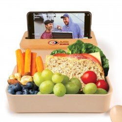 branded Stax Eco Lunch Box with Phone Holder Lid, from our range of promotional Homeware Products