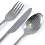 branded Banquet Stainless Steel Cutlery &amp; Straw Set in Calico Pouch, from our range of promotional Cutlery and Straws