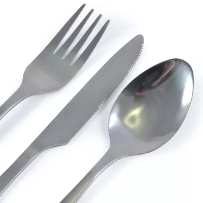branded Banquet Stainless Steel Cutlery & Straw Set in Calico Pouch, from our range of promotional Cutlery and Straws