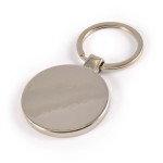 branded Circle Bamboo Zinc Keytag, from our range of promotional Metal Keyrings