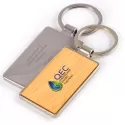 branded Rectangle Bamboo Zinc Keytag, from our range of promotional Metal Keyrings