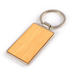 branded Rectangle Bamboo Zinc Keytag, from our range of promotional Metal Keyrings
