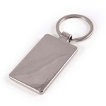 branded Rectangle Bamboo Zinc Keytag, from our range of promotional Metal Keyrings