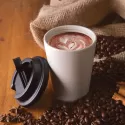 branded Aroma Eco Cup / Comfort Lid 350ml, from our range of promotional Reusable Coffee Cups - Plastic &amp; Ceramic
