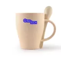 branded Avenue Wheat Fibre Cup and Spoon 330ml, from our range of promotional Reusable Coffee Cups - Plastic &amp; Ceramic