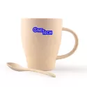 branded Avenue Wheat Fibre Cup and Spoon 330ml, from our range of promotional Reusable Coffee Cups - Plastic &amp; Ceramic