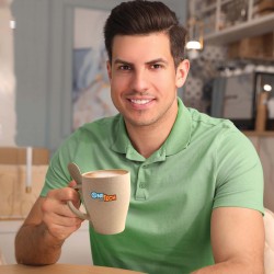 Reusable Coffee Cups - Plastic & Ceramic - Avenue Wheat Fibre Cup and Spoon 330ml