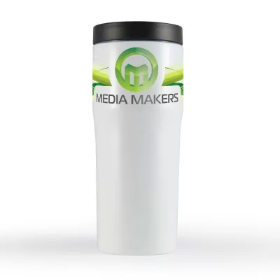 branded Manta Vacuum Cup 400ml, from our range of promotional Reusable Coffee Cups - Metal