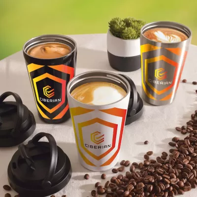branded Milano Vacuum Cup 350ml, from our range of promotional Reusable Coffee Cups - Metal
