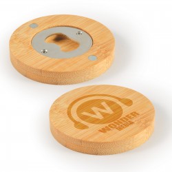branded Discus Bamboo Bottle Opener Coaster, from our range of promotional Bottle Openers