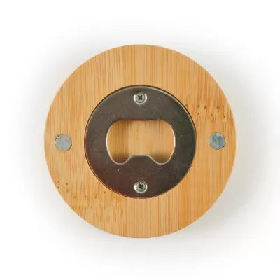 branded Discus Bamboo Bottle Opener Coaster, from our range of promotional Bottle Openers
