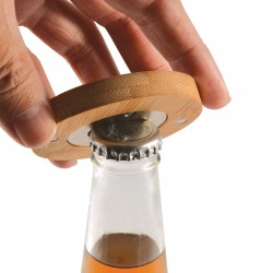 branded Discus Bamboo Bottle Opener Coaster, from our range of promotional Bottle Openers