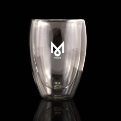 branded Sierra Double Wall Glass Cup 350ml, from our range of promotional Reusable Coffee Cups - Glass