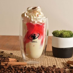 branded Sierra Double Wall Glass Cup 450ml, from our range of promotional Reusable Coffee Cups - Glass