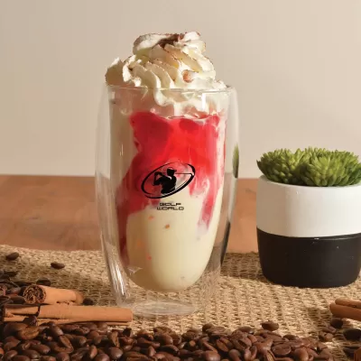 branded Sierra Double Wall Glass Cup 450ml, from our range of promotional Reusable Coffee Cups - Glass
