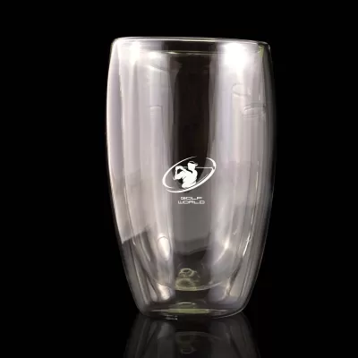 branded Sierra Double Wall Glass Cup 450ml, from our range of promotional Reusable Coffee Cups - Glass