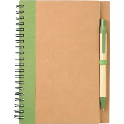 branded The Eco Spiral Notebook with Pen, from our range of promotional Spiral NoteBooks