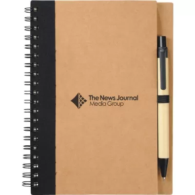 branded The Eco Spiral Notebook with Pen, from our range of promotional Spiral NoteBooks