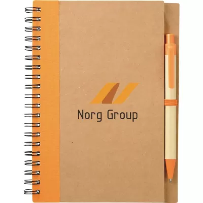 branded The Eco Spiral Notebook with Pen, from our range of promotional Spiral NoteBooks