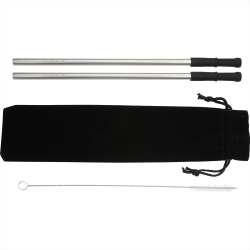 branded Reusable Stainless steel Straw Set with Brush, from our range of promotional Homeware Products